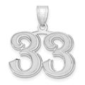 14kw Polished Etched Number 33 Pendant