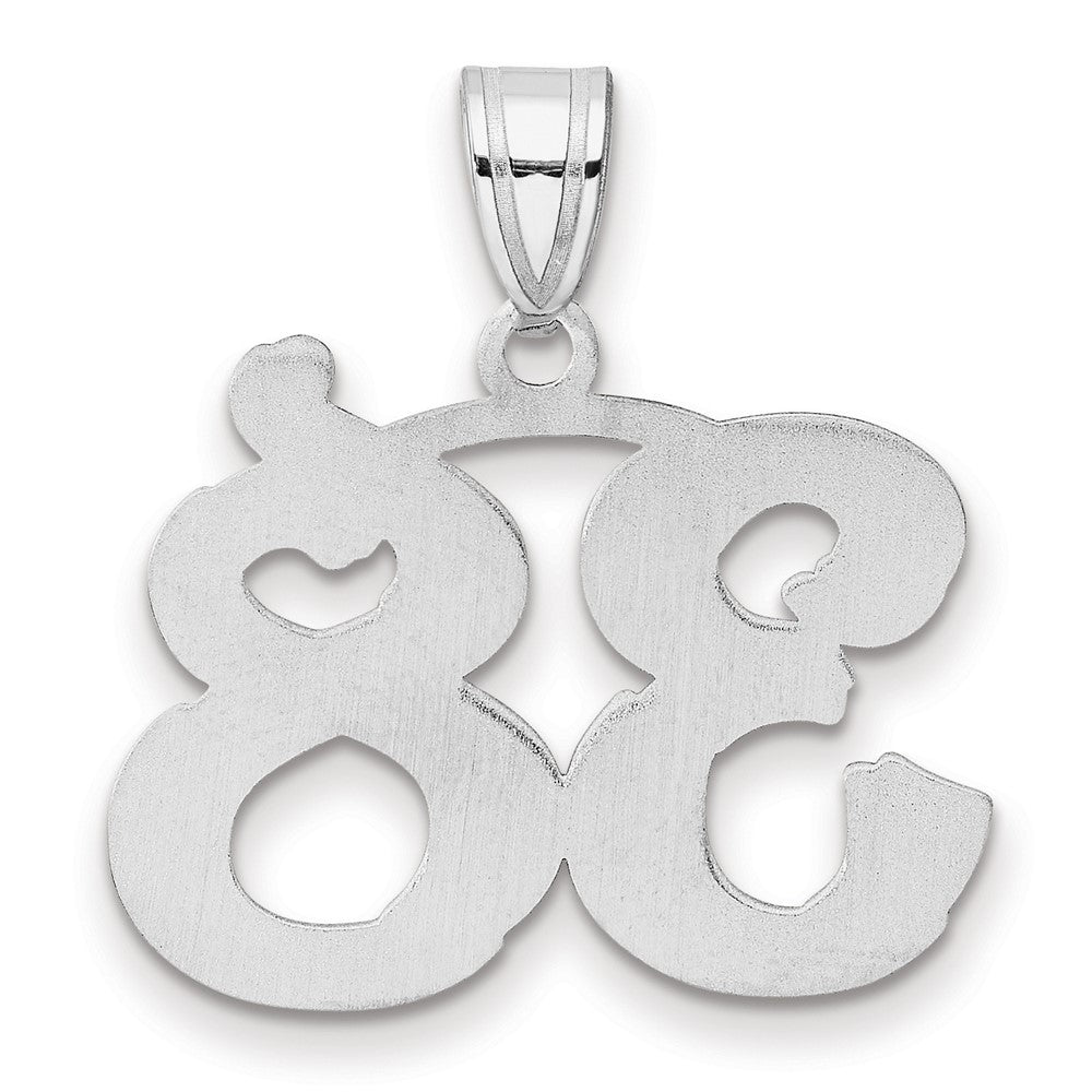 14kw Polished Etched Number 38 Pendant