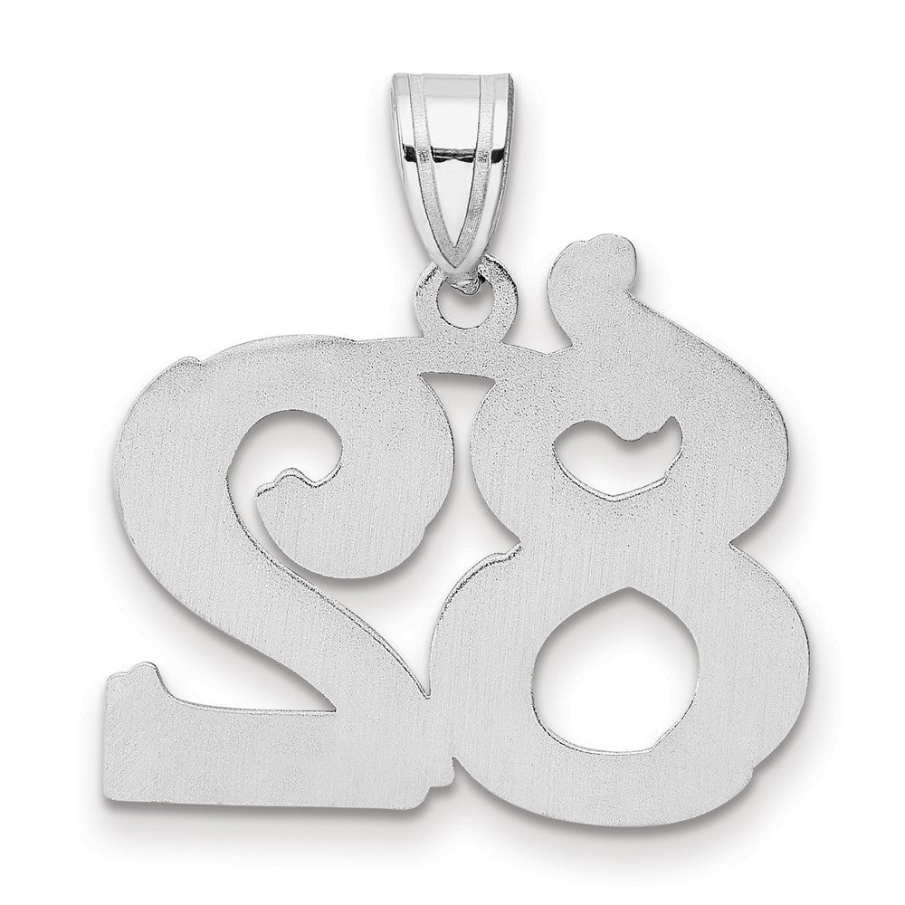 14kw Polished Etched Number 82 Pendant
