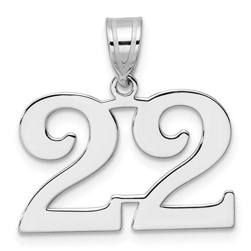 14kw Polished Number 22 Pendant