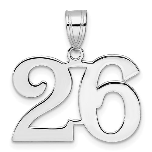 14kw Polished Number 26 Pendant