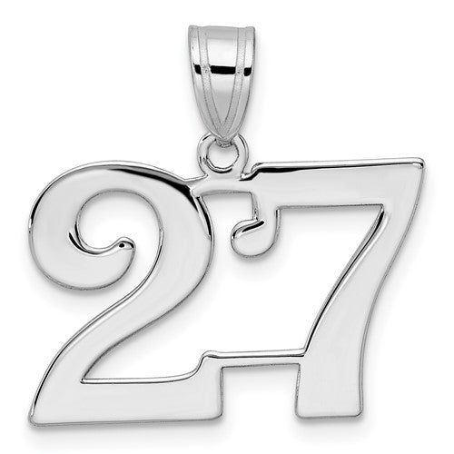 14kw Polished Number 27 Pendant