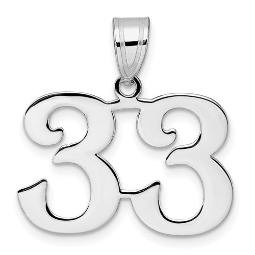 14kw Polished Number 33 Pendant