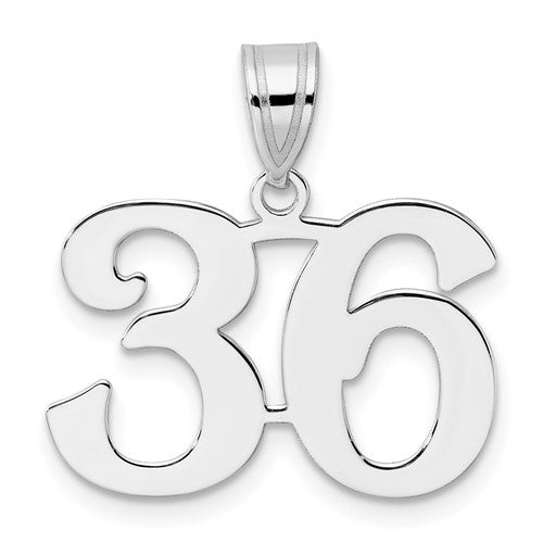 14kw Polished Number 36 Pendant