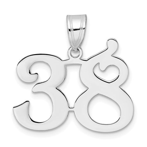 14kw Polished Number 38 Pendant