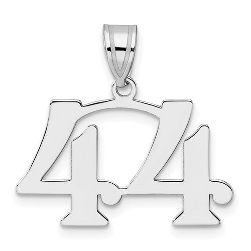 14kw Polished Number 44 Pendant