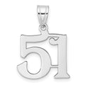 14kw Polished Number 51 Pendant