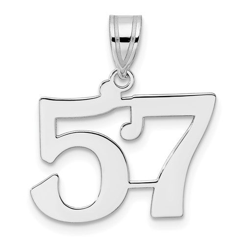14kw Polished Number 57 Pendant