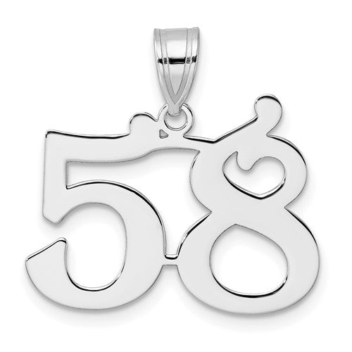 14kw Polished Number 58 Pendant