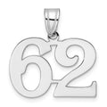 14kw Polished Number 62 Pendant