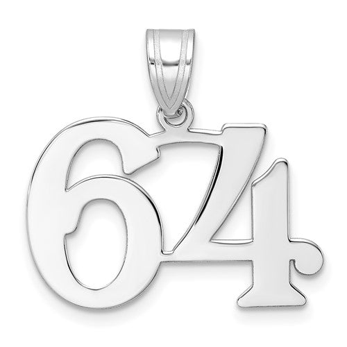 14kw Polished Number 64 Pendant
