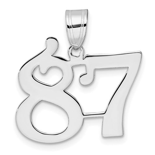 14kw Polished Number 87 Pendant