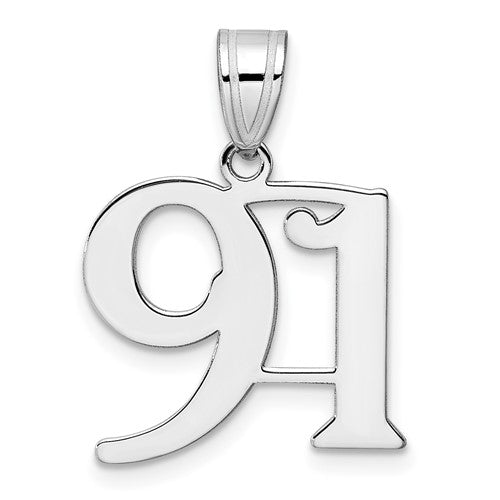 14kw Polished Number 91 Pendant