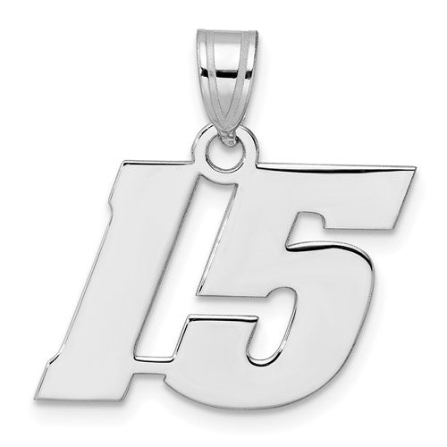 14kw Polished Block Number 15 Pendant