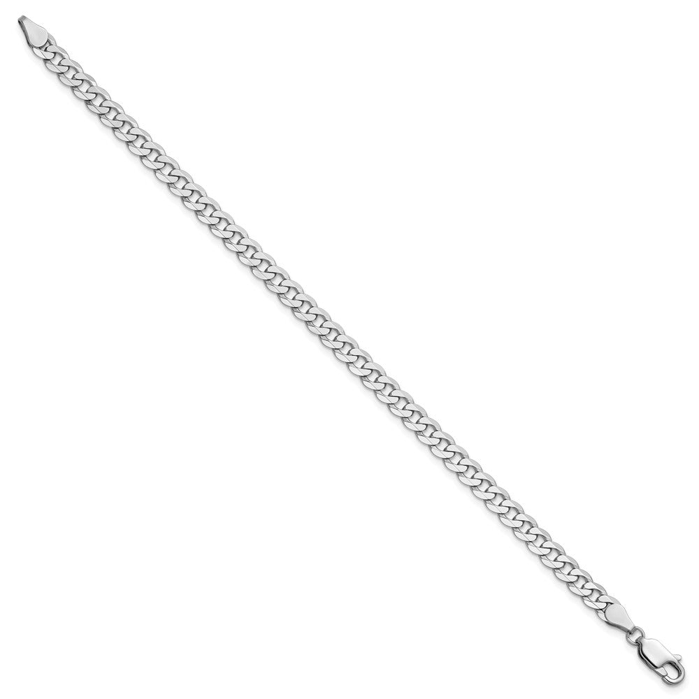 14k White Gold 4.75mm Flat Beveled Curb Chain