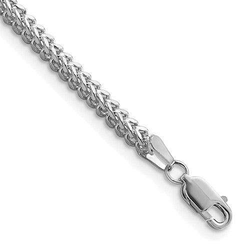 14k White Gold 2.3mm Franco Chain
