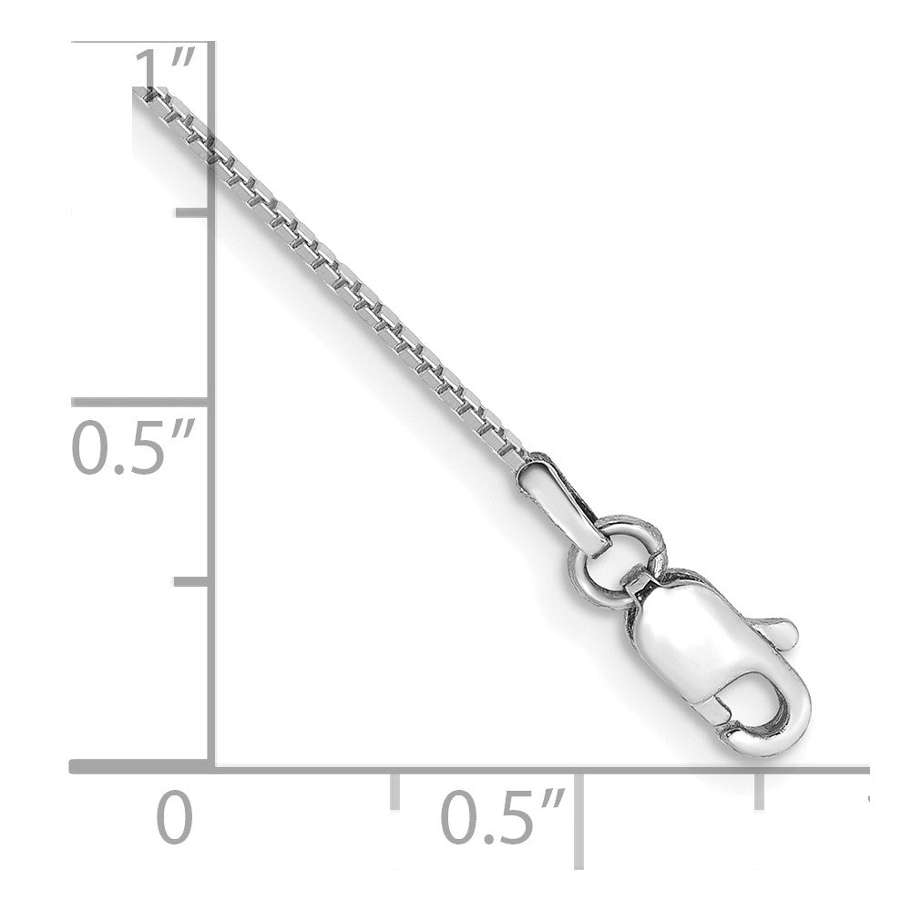 14k White Gold .90mm Box Chain Anklet