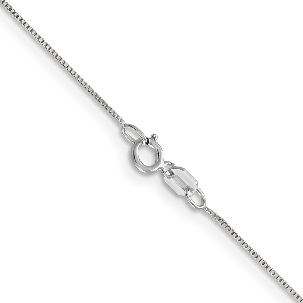 14k White Gold .5mm Box with Spring Ring Clasp Chain