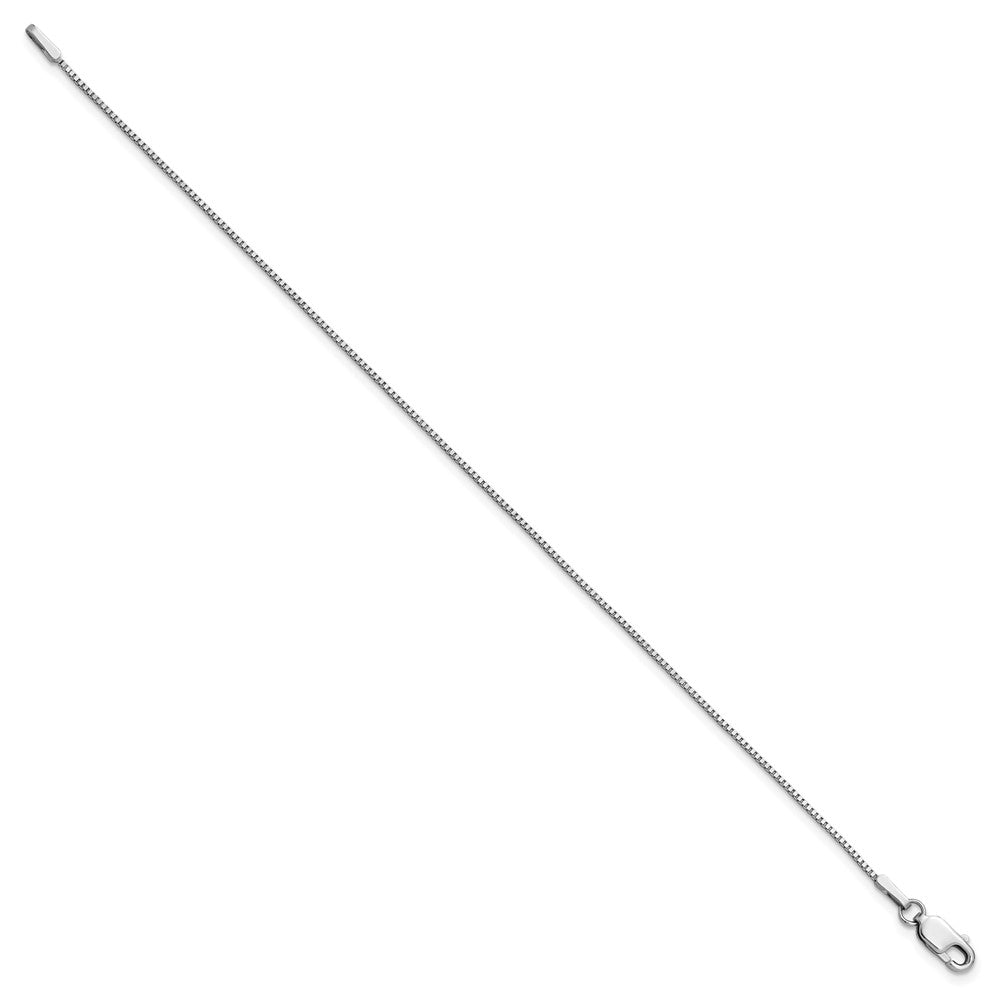 14k White Gold .95mm Box Chain Anklet