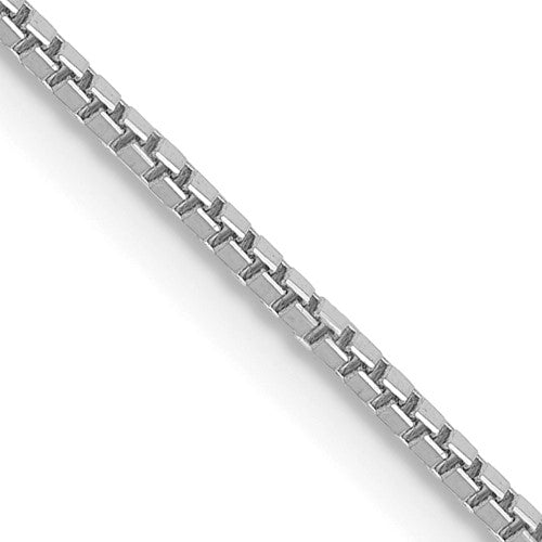 14k White Gold 1mm Box with Lobster Clasp Chain