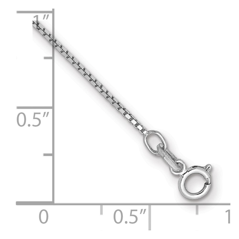 14k White Gold .9mm Box with Spring Ring Clasp Chain