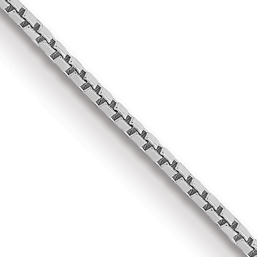 14k White Gold .9mm Box with Spring Ring Clasp Chain