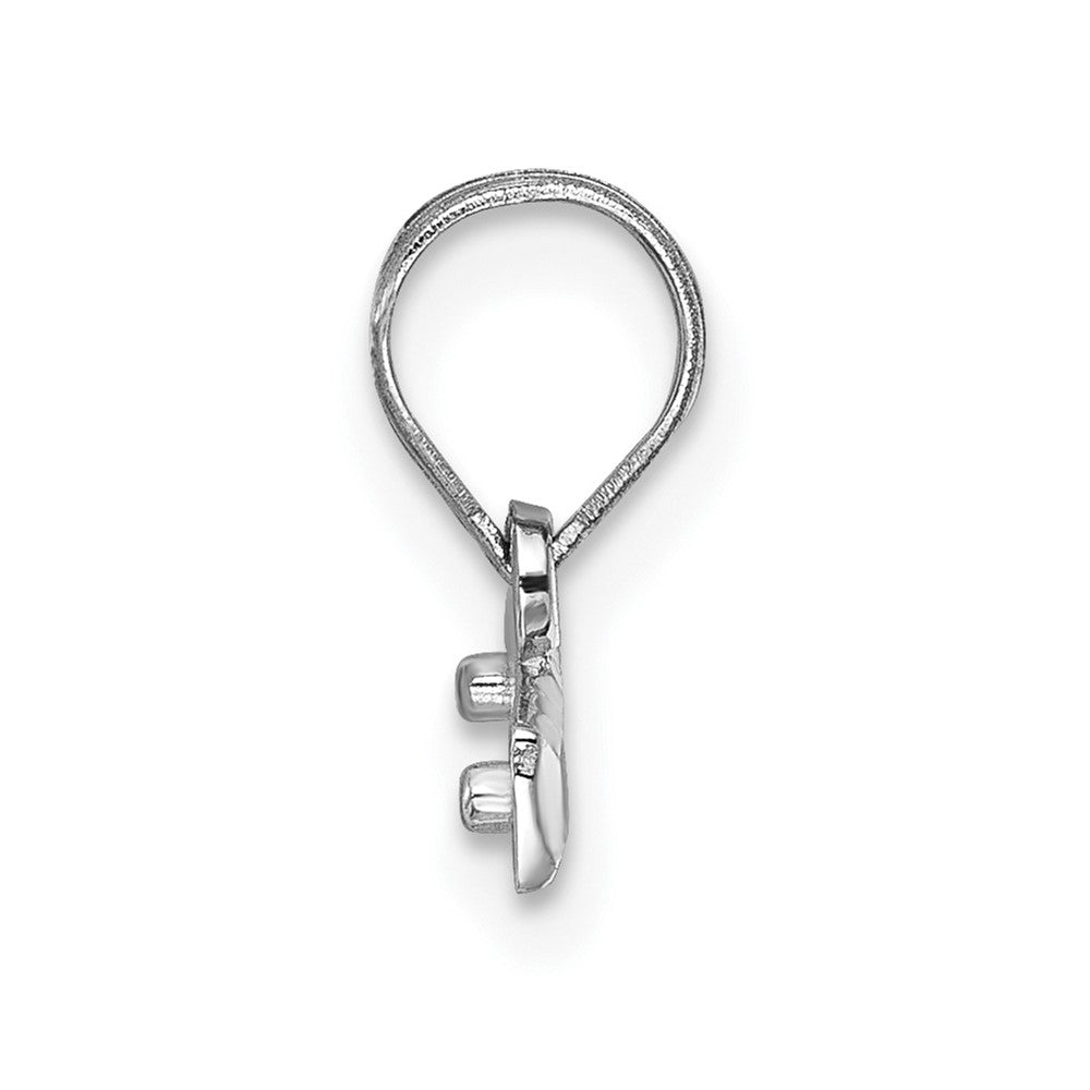 14kw Large Brushed Diamond Cut Number Top Charm
