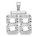 14kw Large Brushed Diamond-cut Number 88 Charm