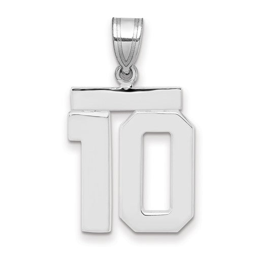 14kw Medium Polished Number 10 Charm