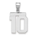 14kw Medium Polished Number 10 Charm