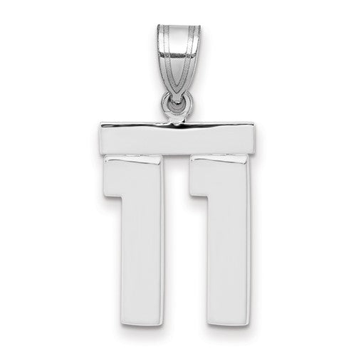 14kw Medium Polished Number 11 Charm