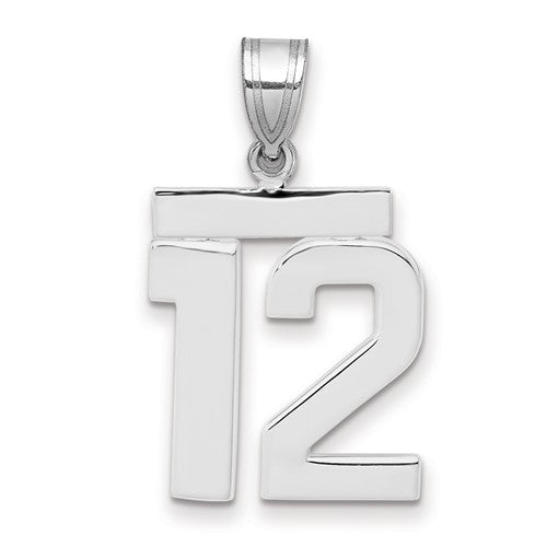 14kw Medium Polished Number 12 Charm