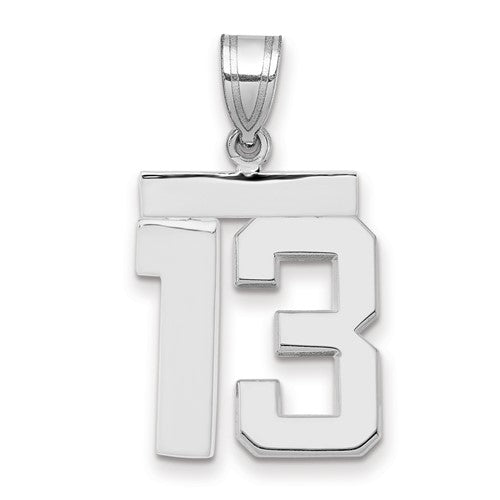 14kw Medium Polished Number 13 Charm