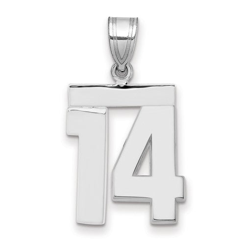 14kw Medium Polished Number 14 Charm