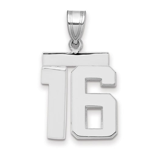 14kw Medium Polished Number 16 Charm