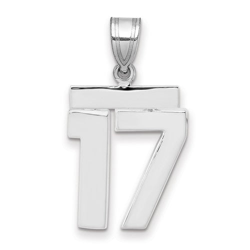 14kw Medium Polished Number 17 Charm