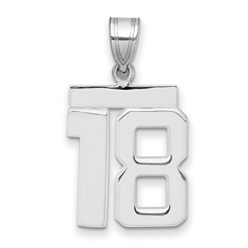 14kw Medium Polished Number 18 Charm