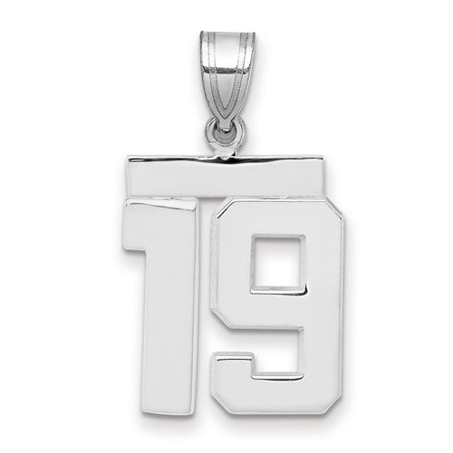 14kw Medium Polished Number 19 Charm
