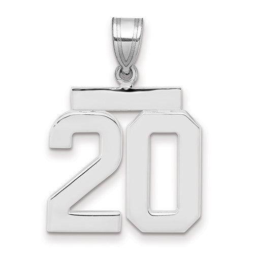 14kw Medium Polished Number 20 Charm