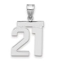 14kw Medium Polished Number 21 Charm