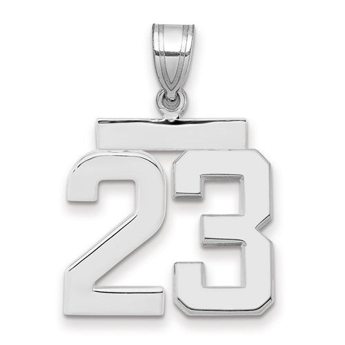 14kw Medium Polished Number 23 Charm
