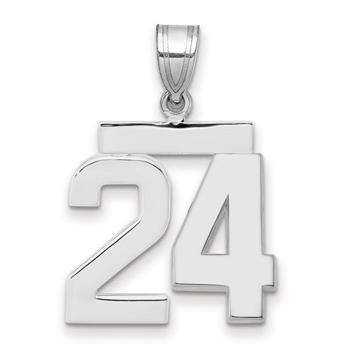 14kw Medium Polished Number 24 Charm