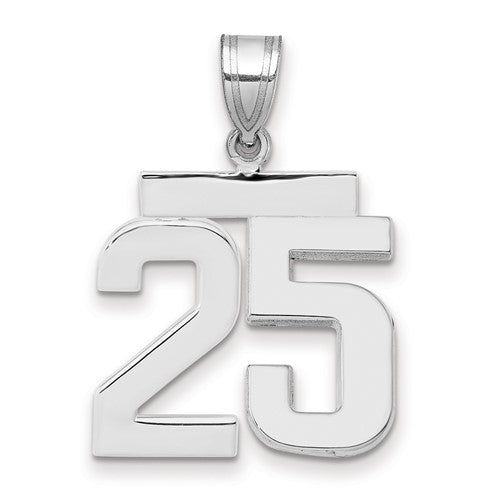 14kw Medium Polished Number 25 Charm