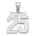 14kw Medium Polished Number 25 Charm