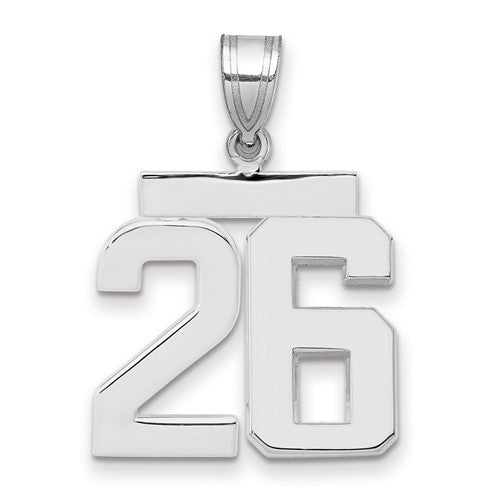 14kw Medium Polished Number 26 Charm