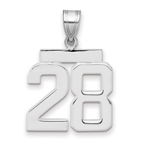 14kw Medium Polished Number 28 Charm