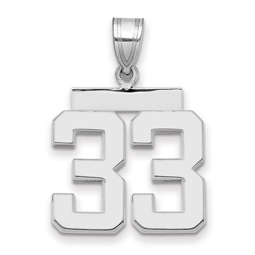 14kw Medium Polished Number 33 Charm