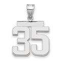 14kw Medium Polished Number 35 Charm