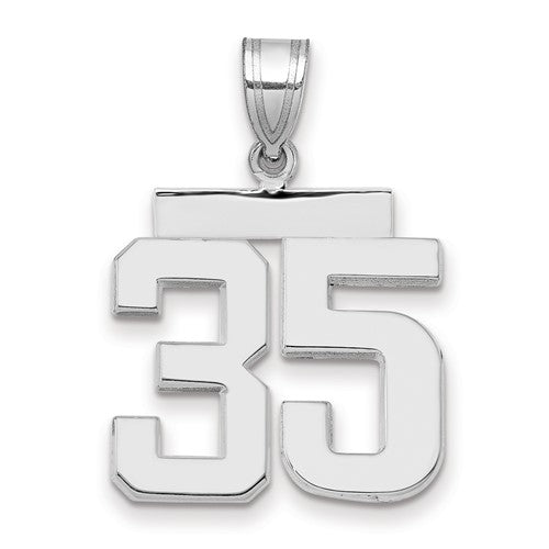 14kw Medium Polished Number 35 Charm