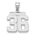 14kw Medium Polished Number 36 Charm